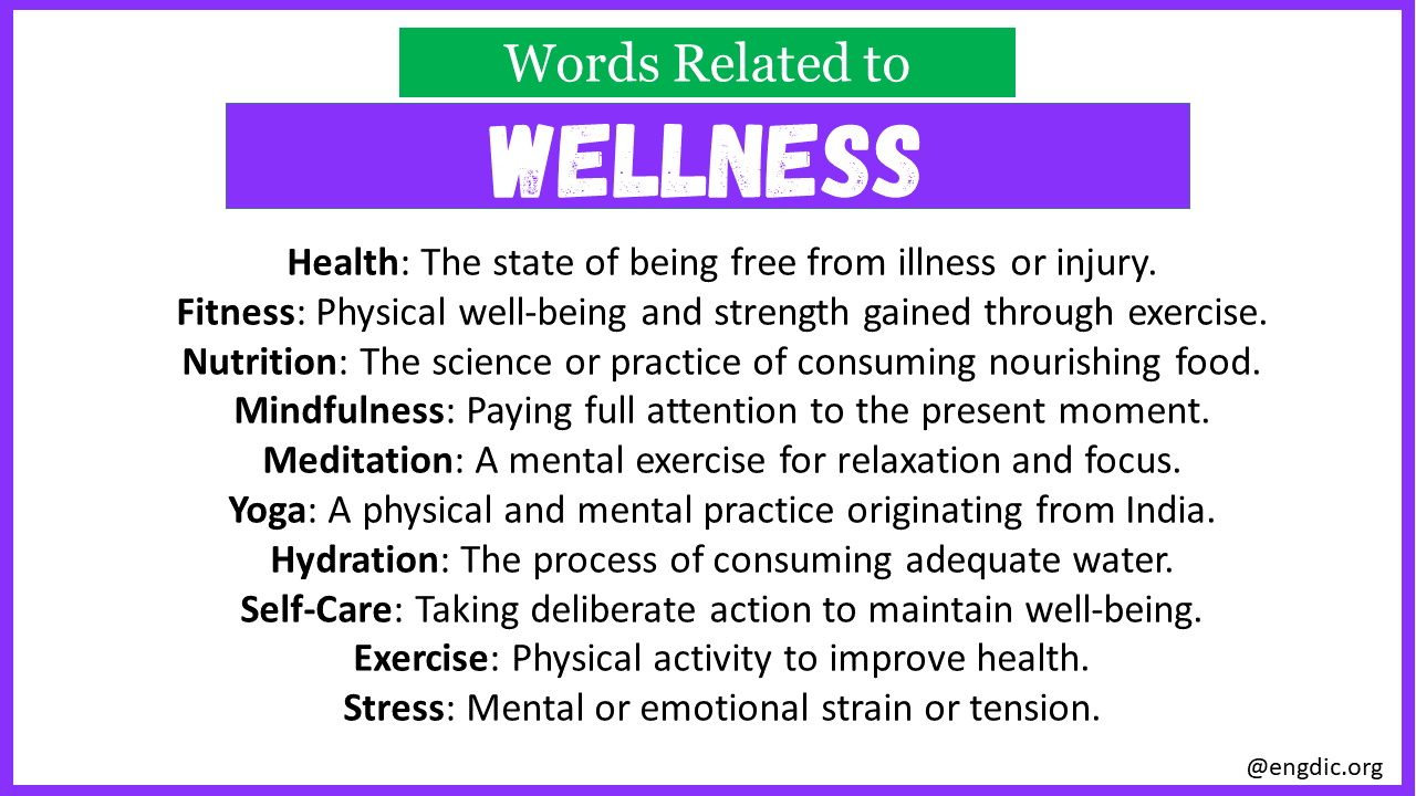 Words Related to Wellness