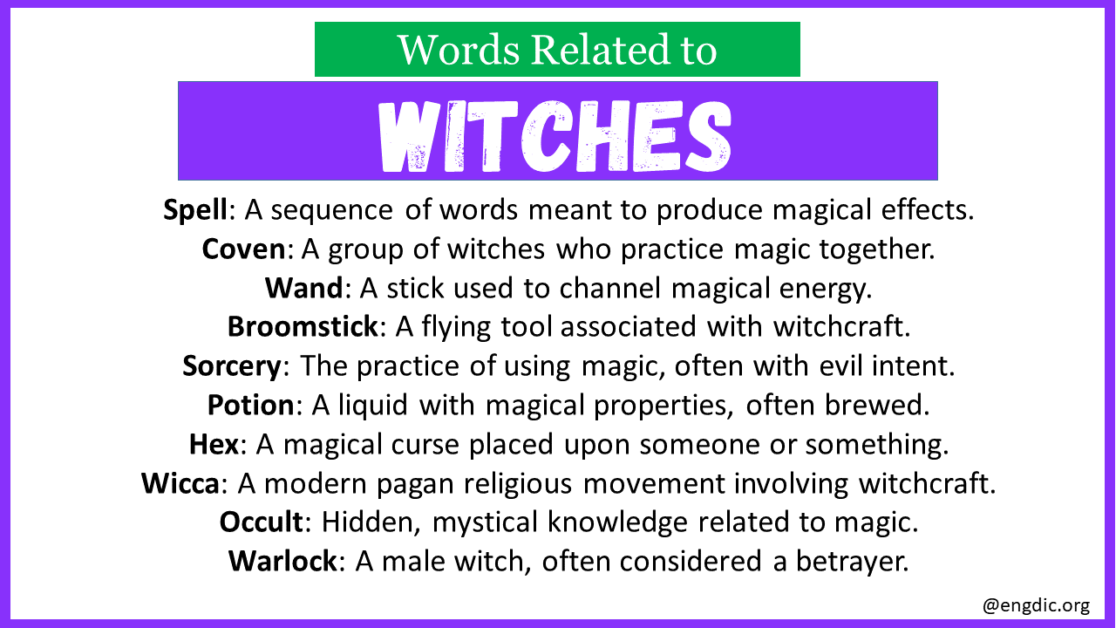 5 letter words associated with witches