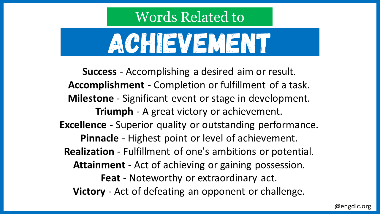words related to Achievement