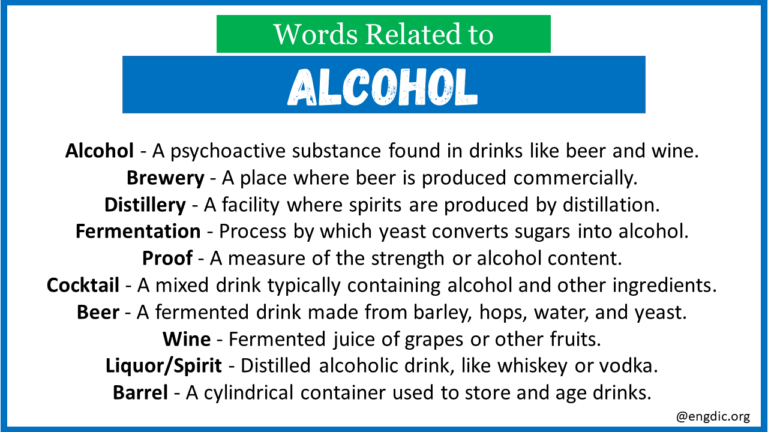 7 letter words with alcohol