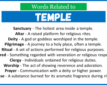 Top 30 Words Related to Temple