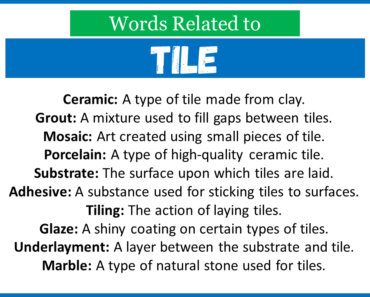 Top 30 Words Related to Tile