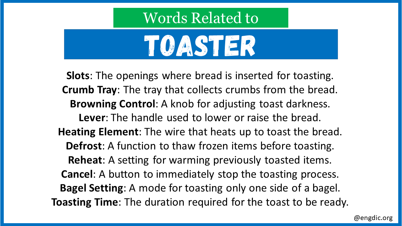 Top 30 Words Related to Toaster EngDic