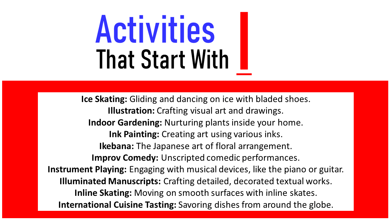 Activities that start with I