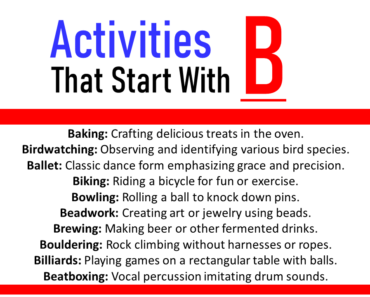 100+ Best Fun Activities That Start With B