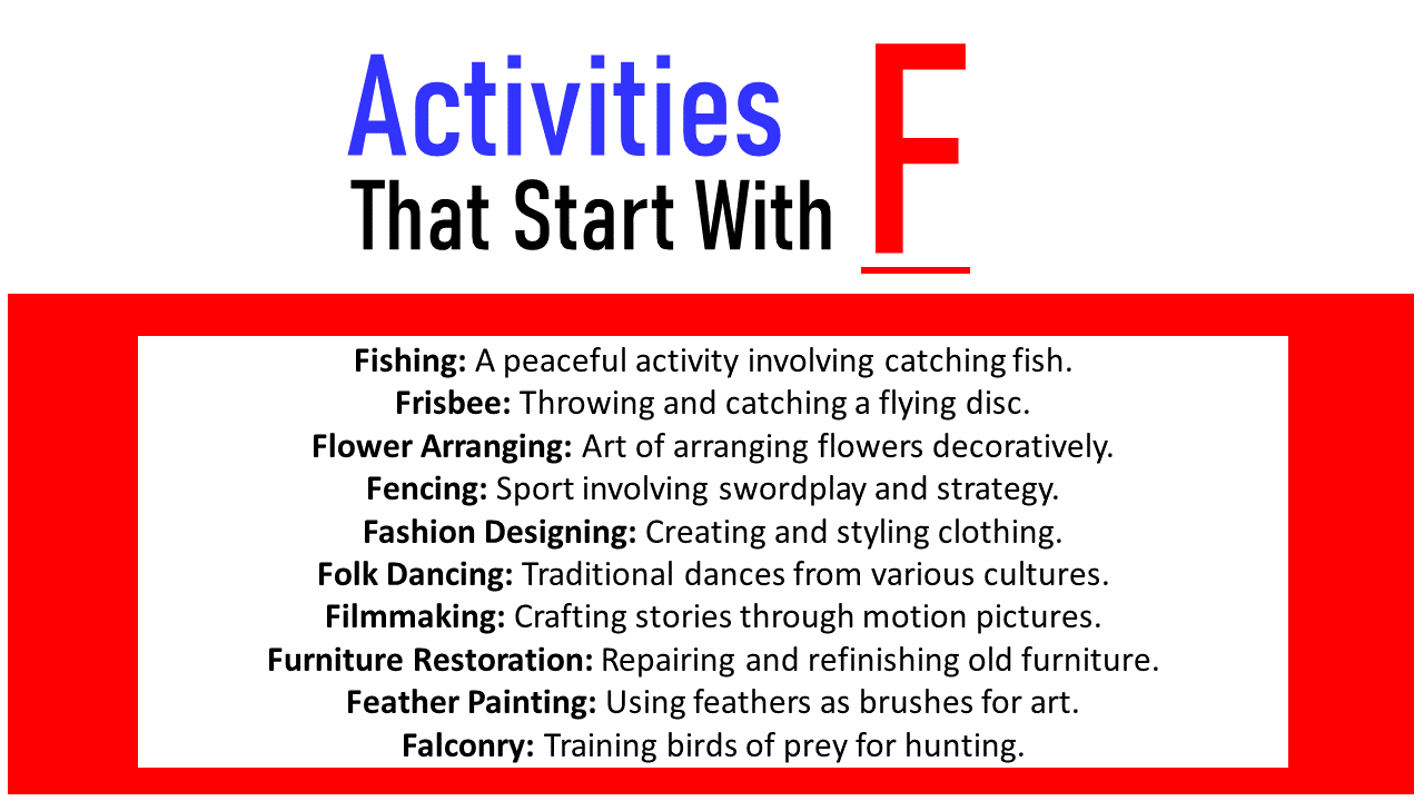 Activities that start with f