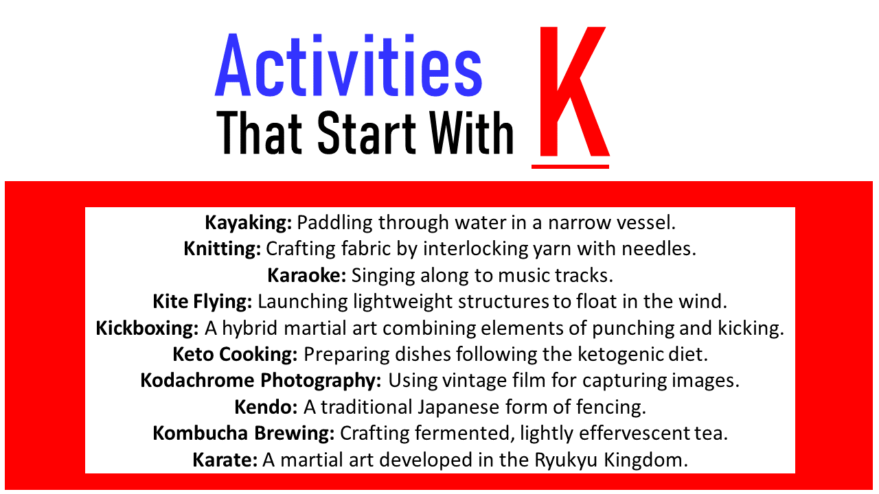 Activities that start with k