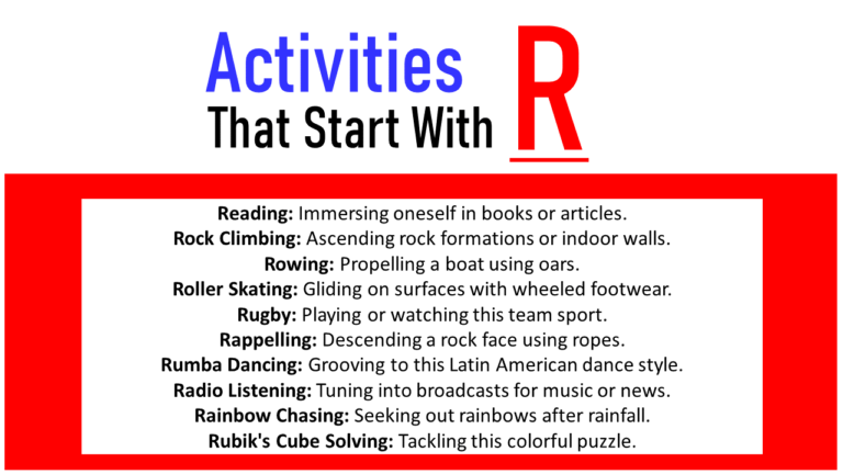 Activities For R Production 100+ Best Activities That Start With R - EngDic
