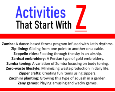 50+ Best Activities That Start With Z