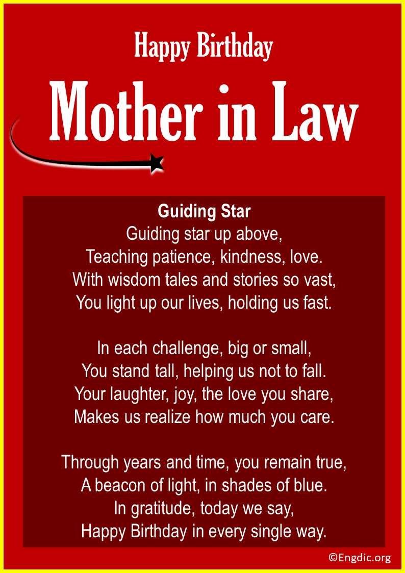 Birthday Poems about Mother in Law