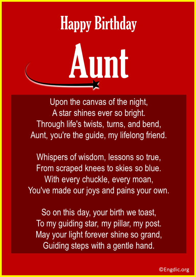 15 Funny & Heart Touching Birthday Poems about an Aunt EngDic