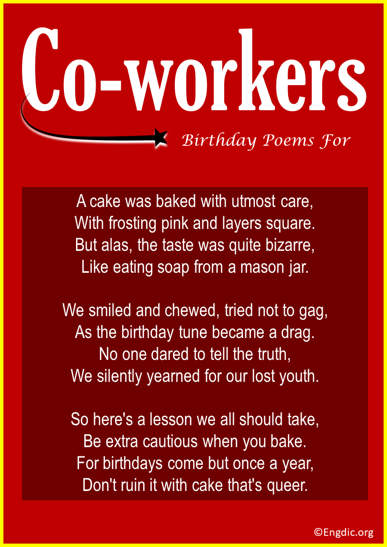 Birthday Poems for Co Workers