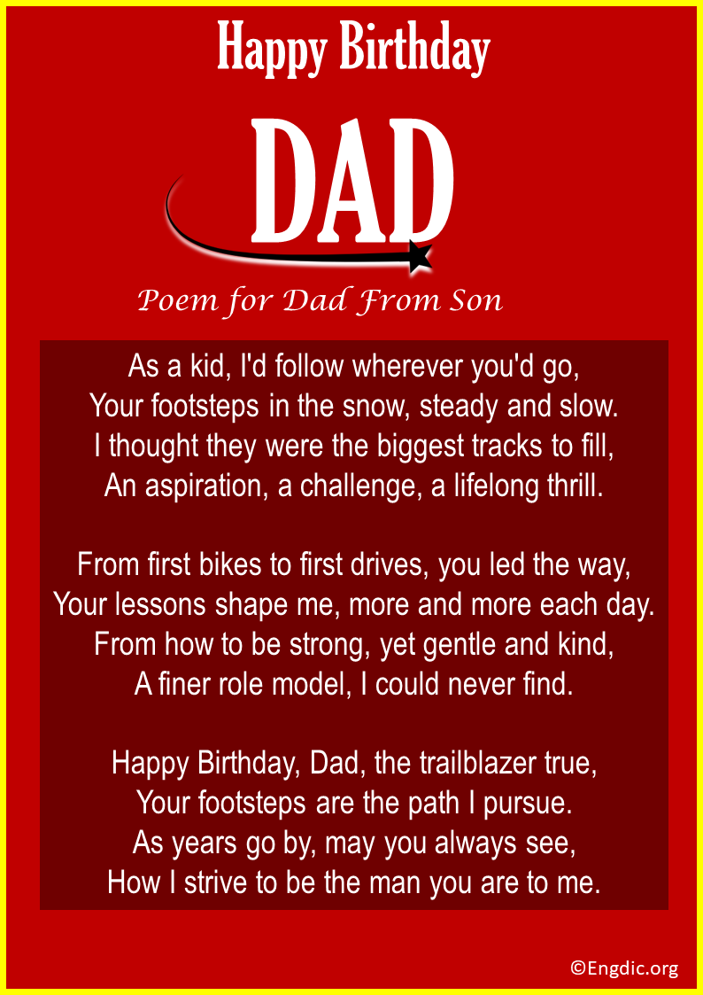 Birthday Poems for Dad from Son