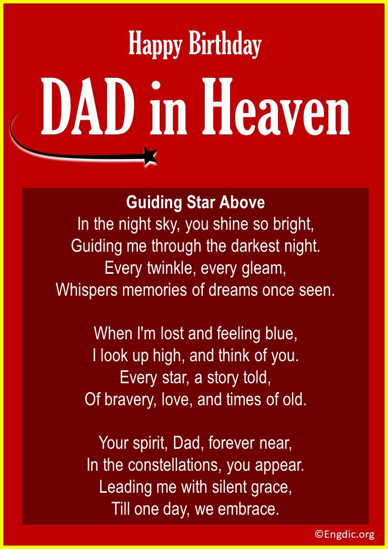 happy birthday in heaven dad poem