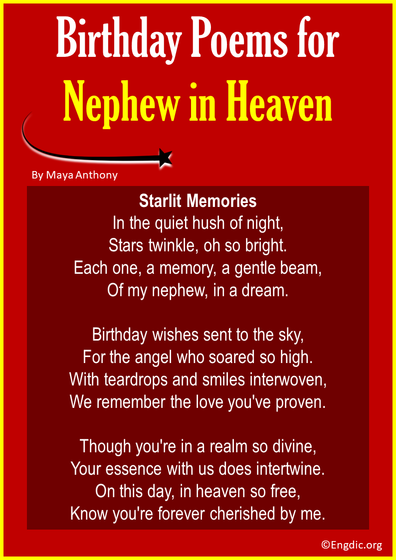 Birthday Poems for Nephew in Heaven