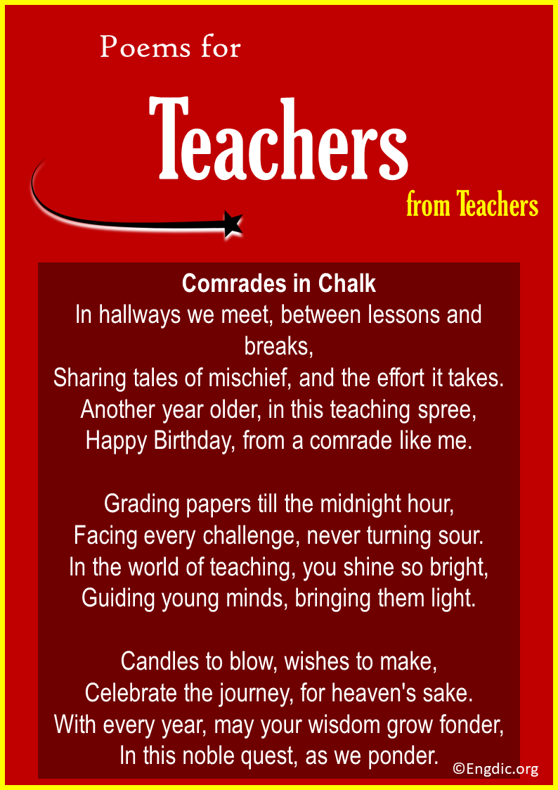 Birthday Poems for Teachers from Teachers