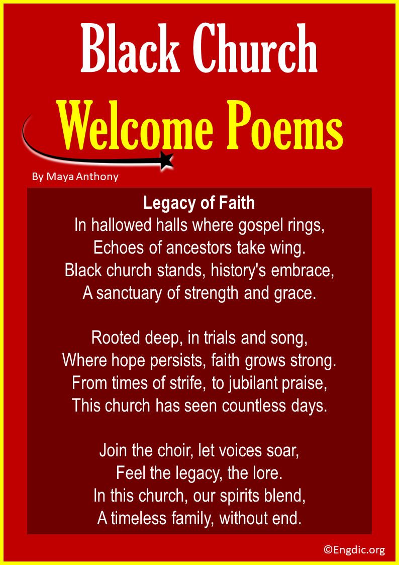 Black Church Welcome Poems