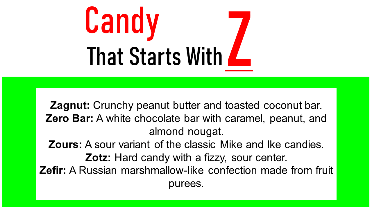 Candies That Start With Z