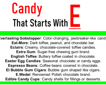 20+ Candy That Starts With E