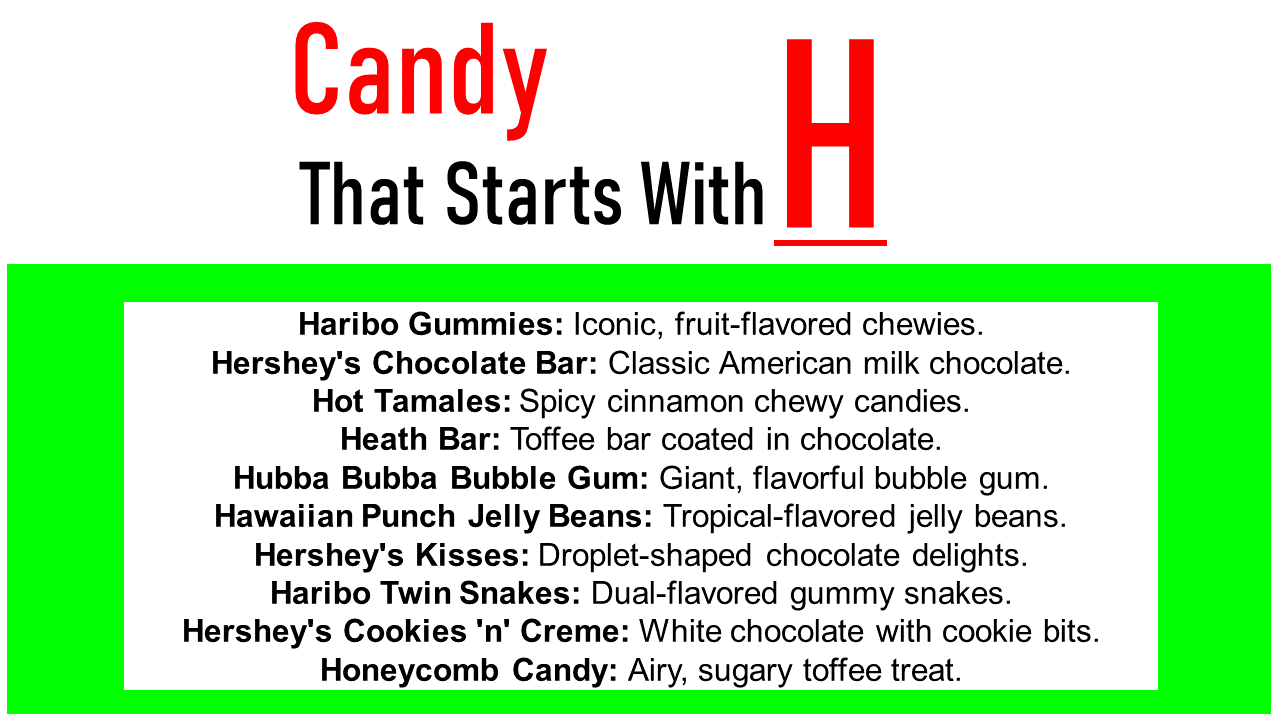 20+ Candy That Starts With H - EngDic