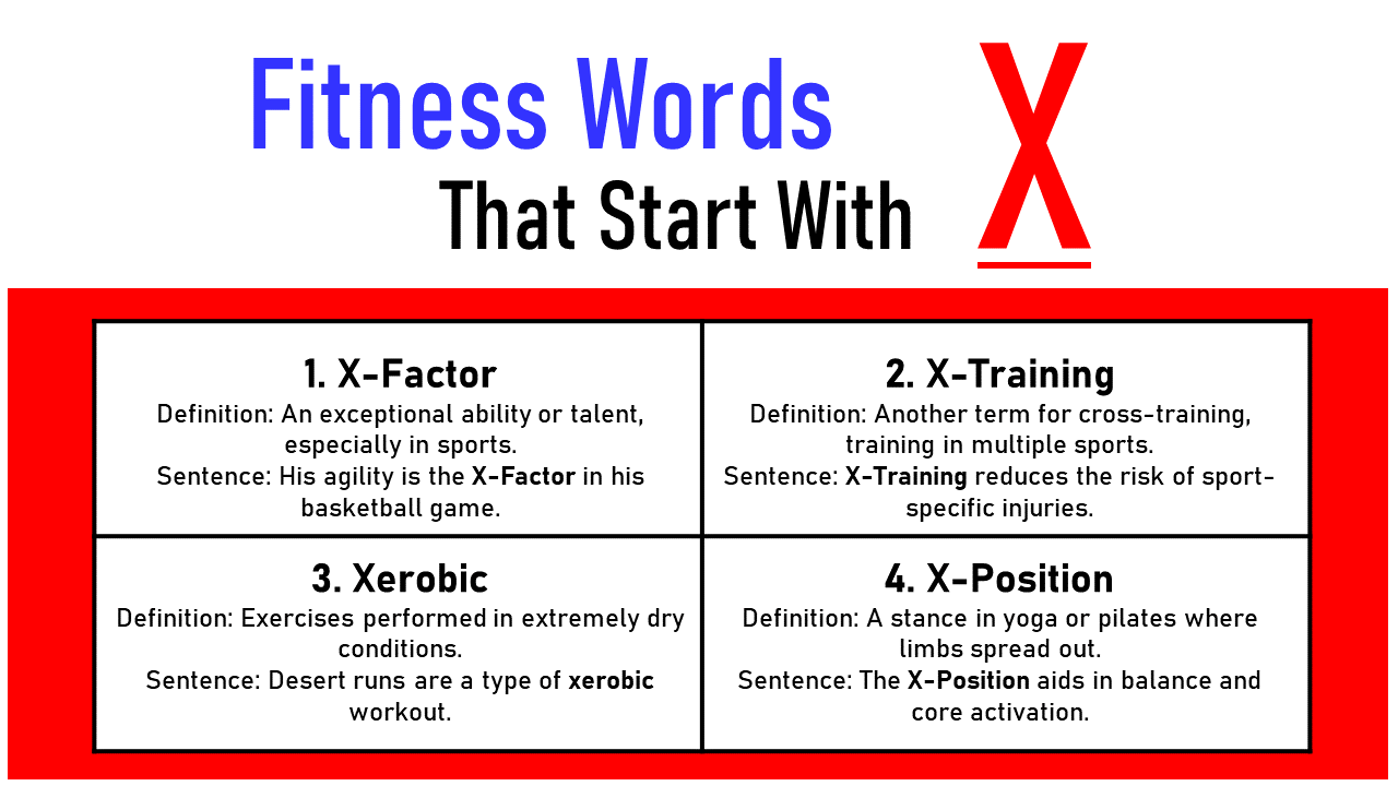 Fitness Words that start with x