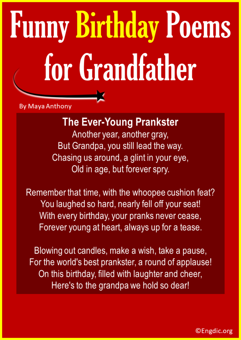 15 Birthday Poems for Grandfather (Short & Funny) - EngDic