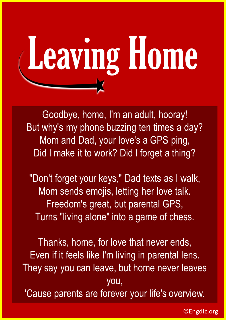 Funny Poems About Leaving Home