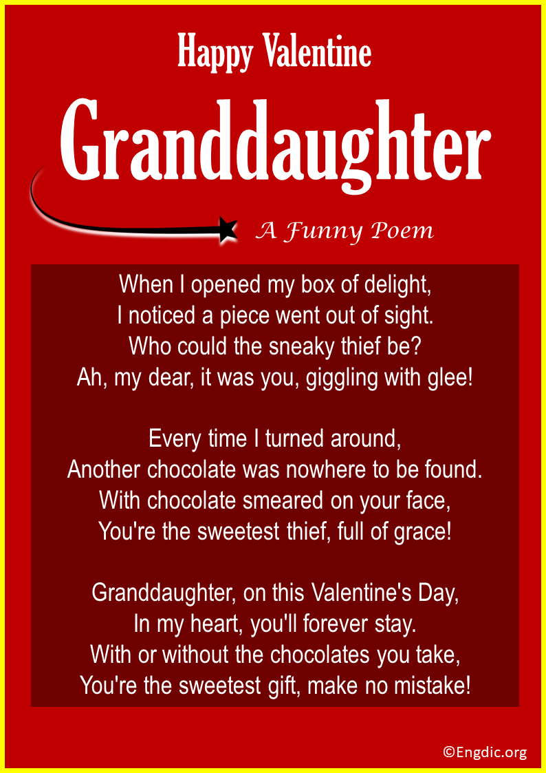 Funny Valentine Poems for Granddaughter