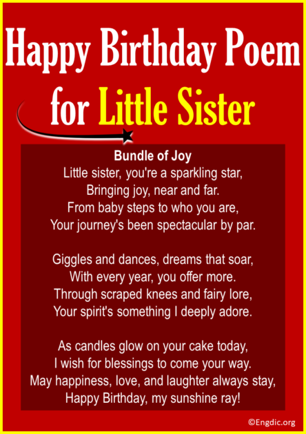 19 Birthday Poems for Sister (Short & Funny) - EngDic