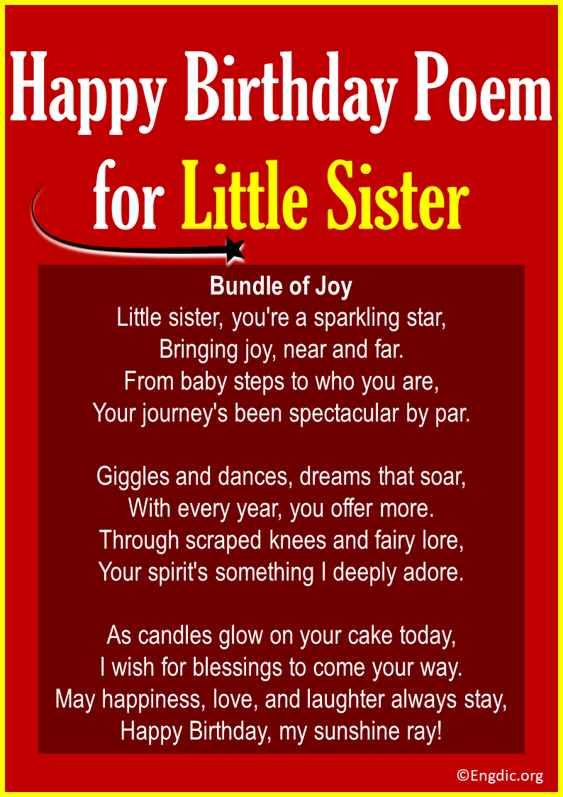 Happy Birthday Poem for Little Sister