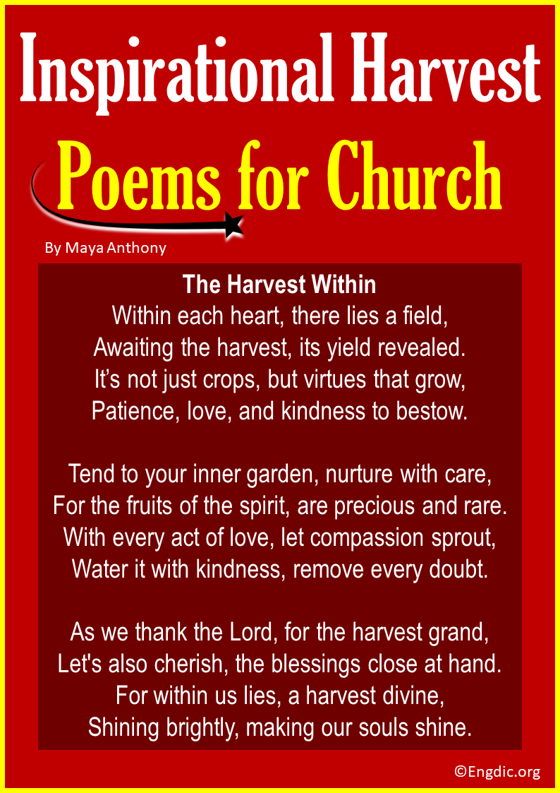 Inspirational Harvest Poems for Church