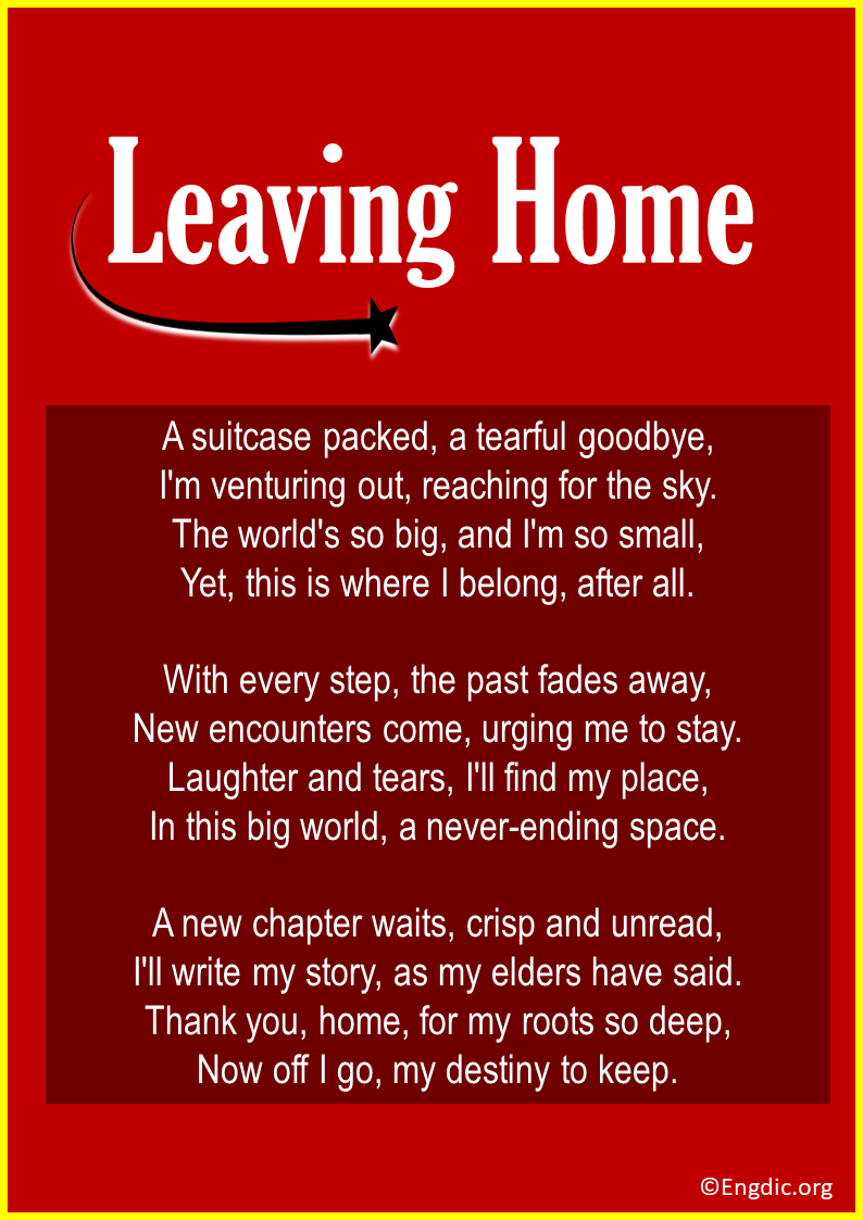 Inspirational Poems About Leaving Home