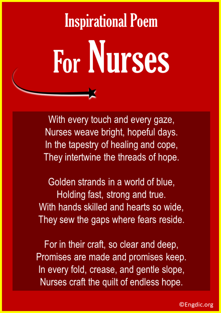 13 Inspirational & Appreciation Poems For Nurses - Engdic