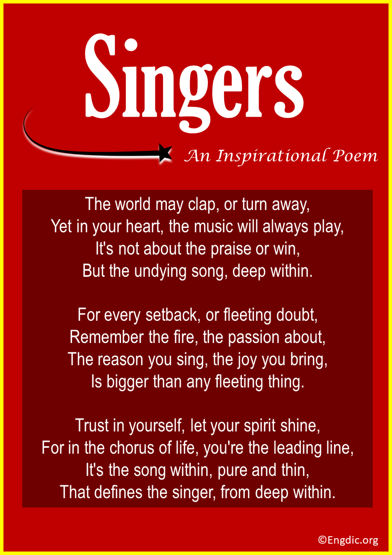 Inspirational Poems For Singer