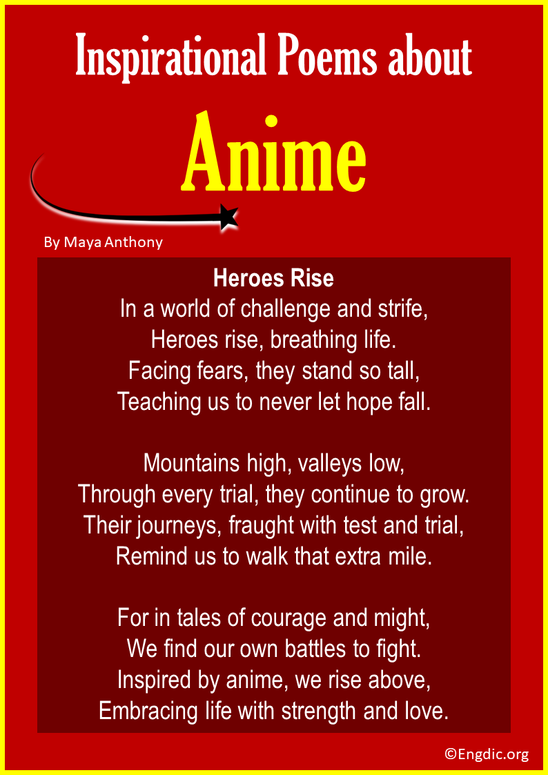 Inspirational Poems about Anime