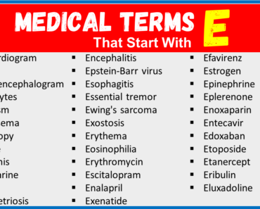 Medical Terms That Start With E -(Medical Words Mastery)