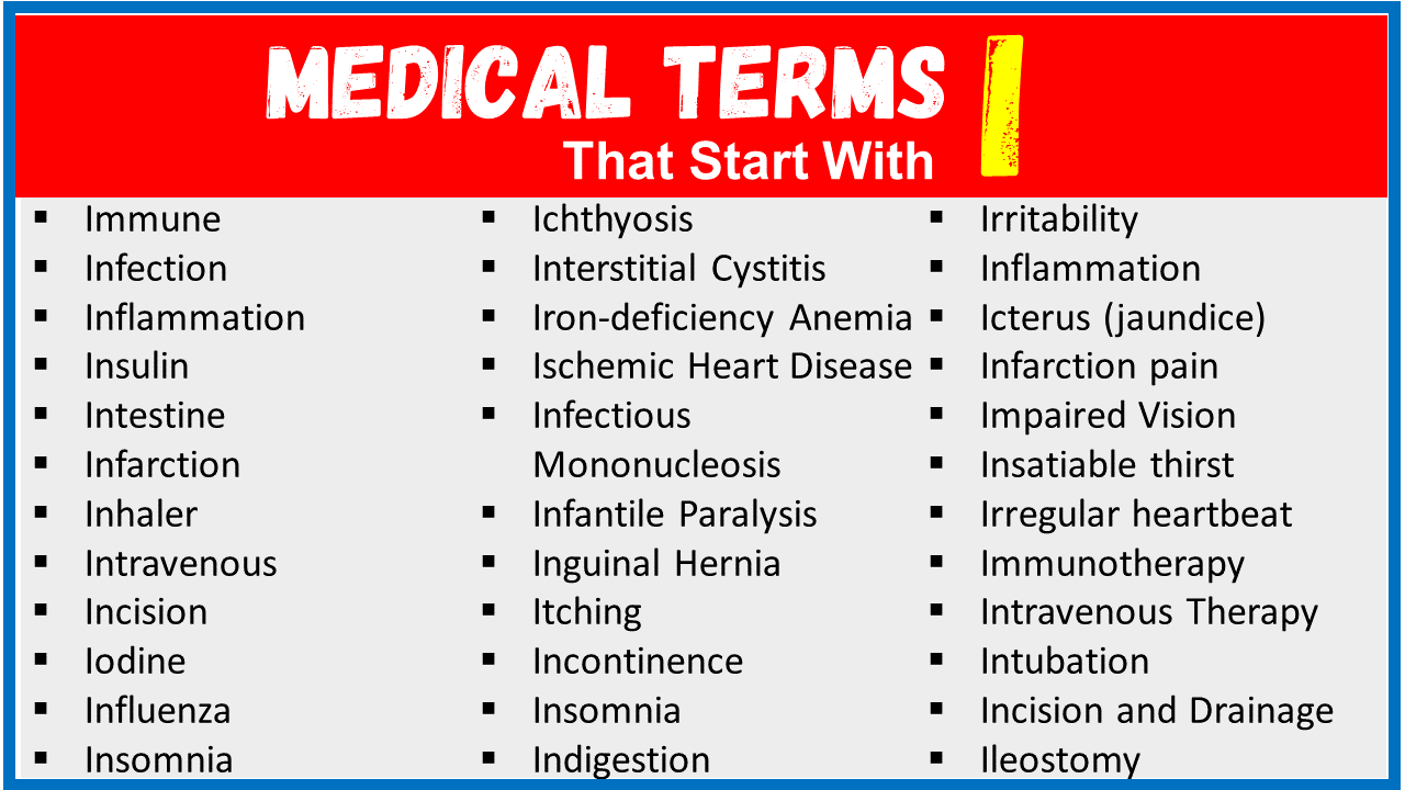 Medical Terms That Start With i