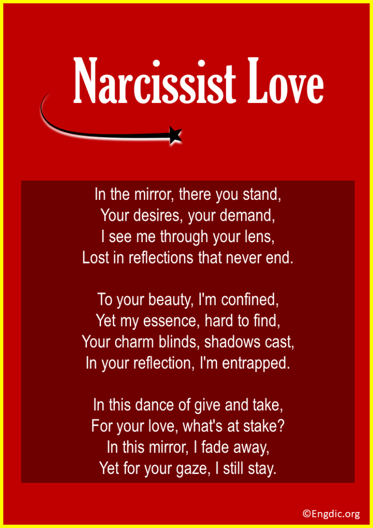 10 Narcissist Love Poems: Poems About Loving A Narcissist - EngDic