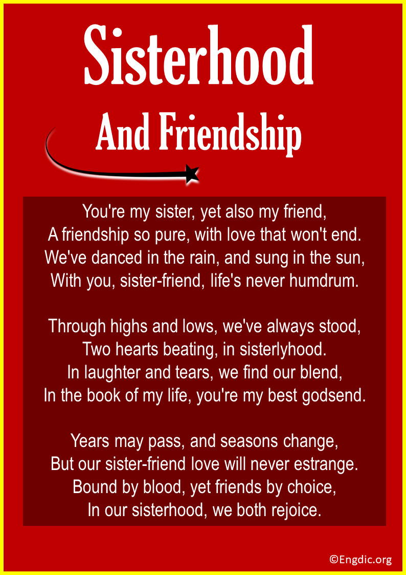 Poems About Sisterhood And Friendship
