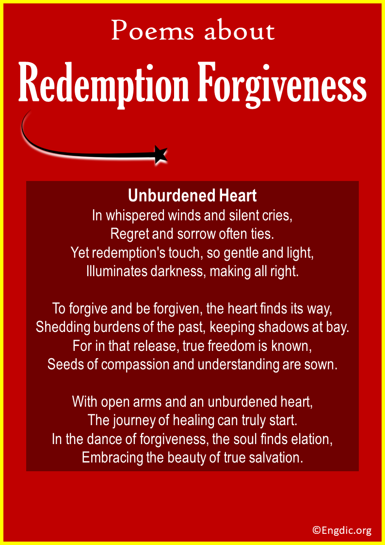 Poems about Redemption Forgiveness