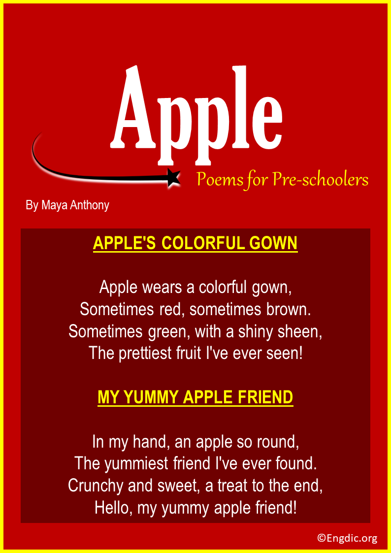 Poems on Apple for Pre schoolers