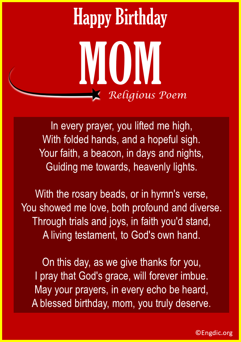 Religious Birthday Poems for Mom