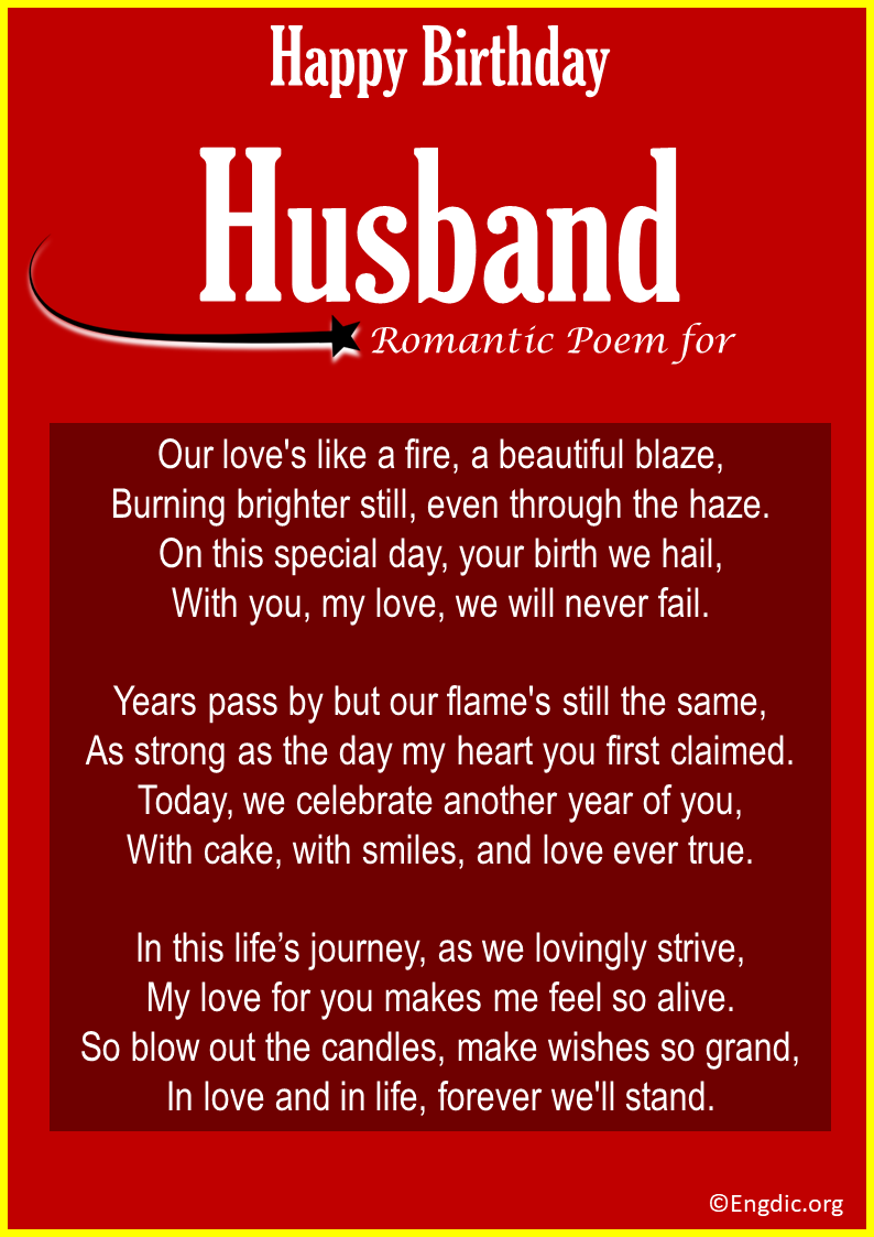 Romantic Birthday Poems about Husband