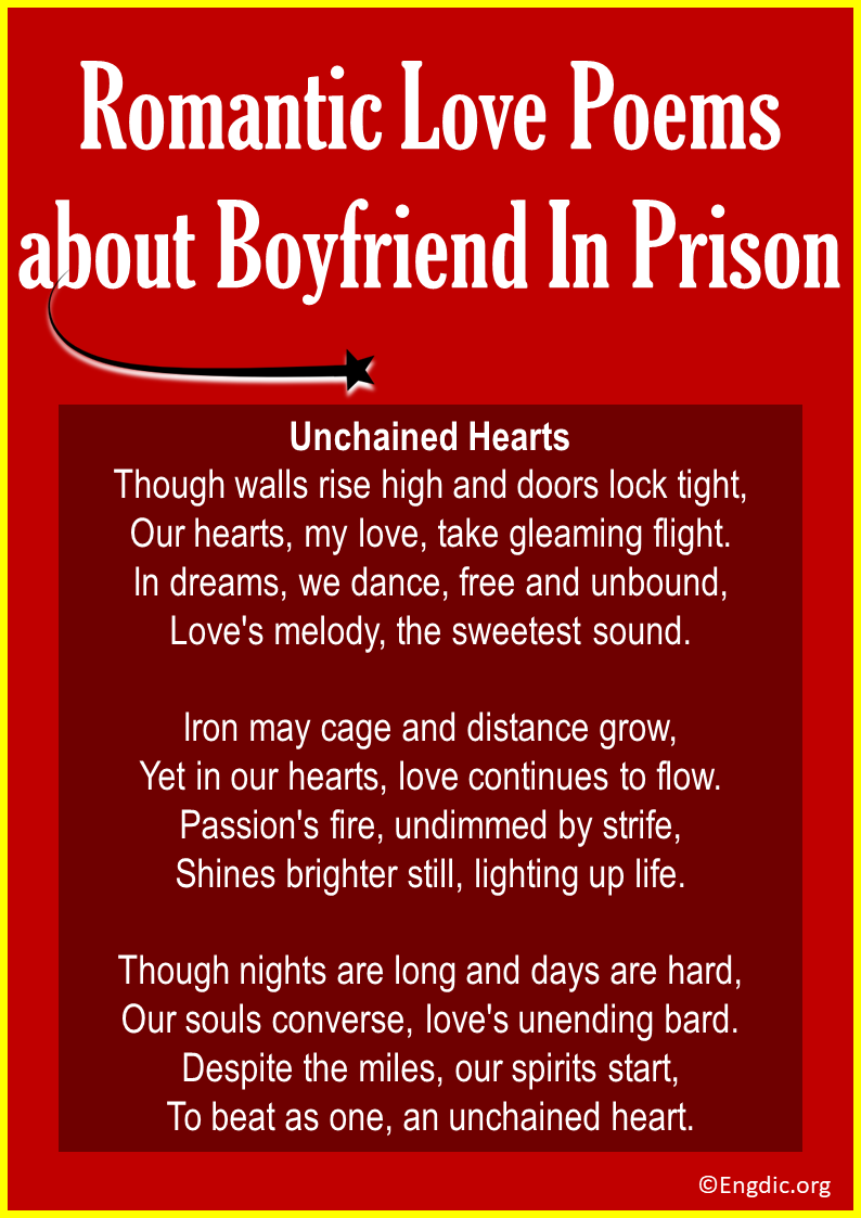 Romantic Love Poems about Boyfriend In Prison