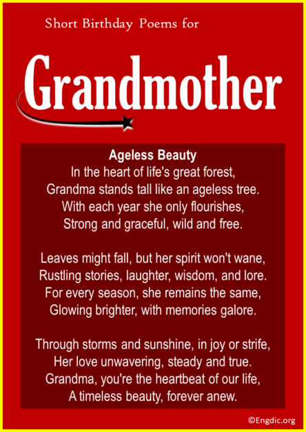 15 Birthday Poems for Grandmother (Short & Funny) - EngDic