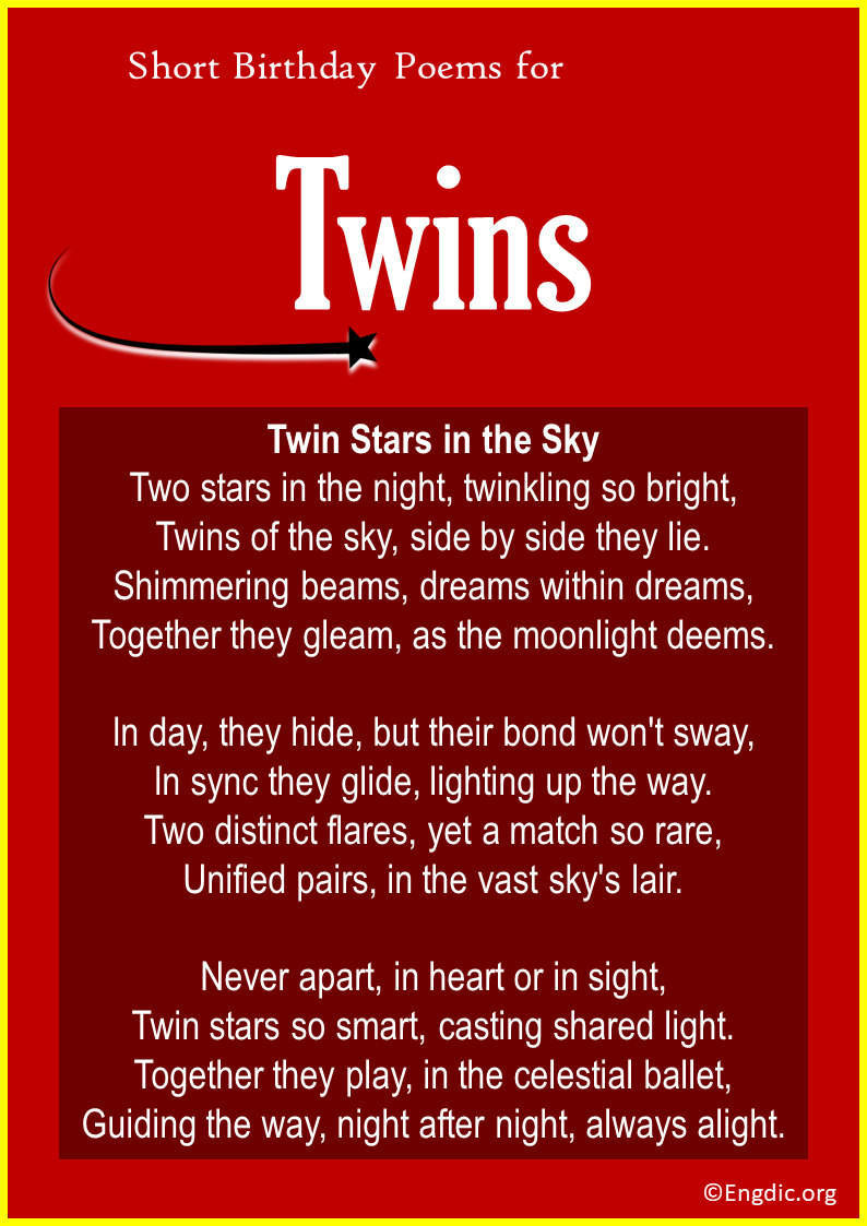 Short Birthday Poems for Twins