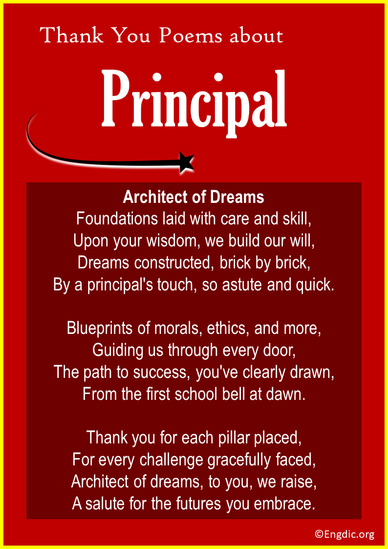 Thank You Poems about Principal
