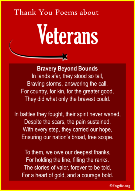 Veterans day poem thank you