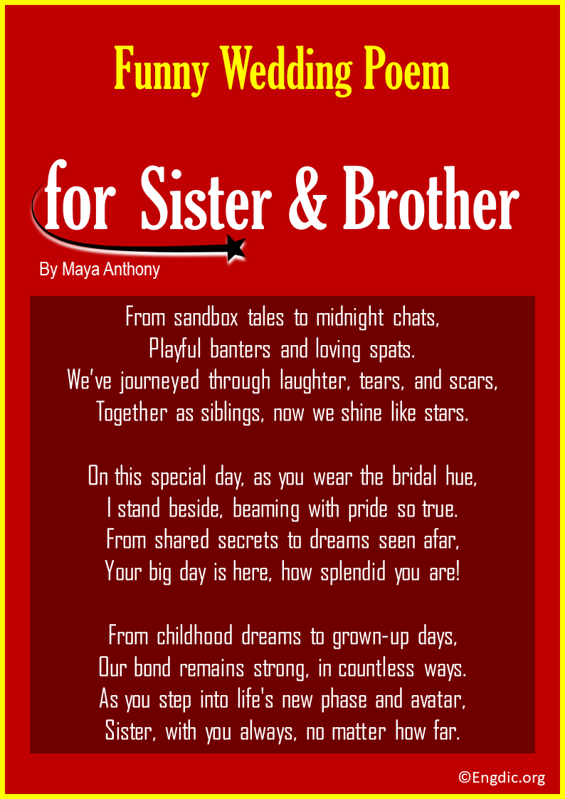 Wedding Poems About Sister And Brother