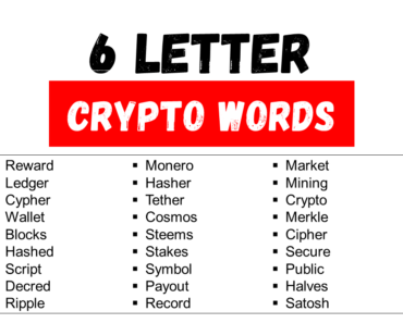 6 Letter Crypto Related Words List